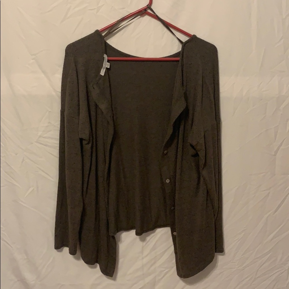 Green Envelope button up sweater